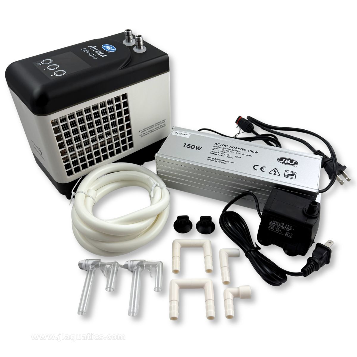 JBJ Nano Arctica E-Chiller - 10 Gallon all components included: chiller, power adapter, tubing, parts, and pump