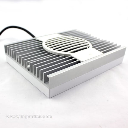 AI Hydra 32HD top view of white fixture with heat sink and fan.