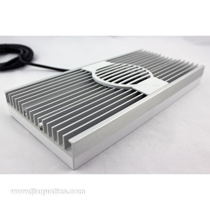 AI Hydra 64HD top view of white fixture showing heat sink and fan.