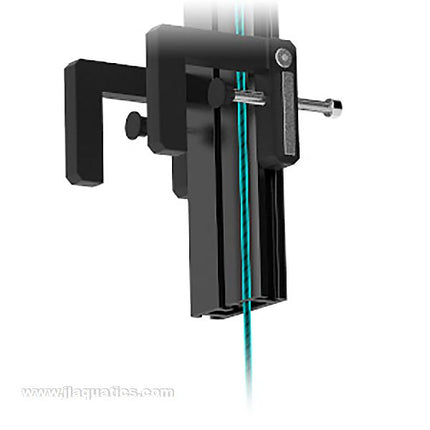 Aqua Illumination HMS Single Arm Kit mounted to aquarium - close-up of mount