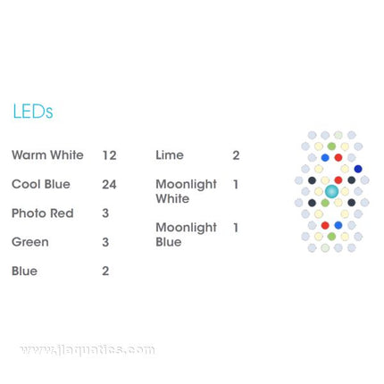 Ecotech Freshwater Radion XR15Pro LED LED Layout