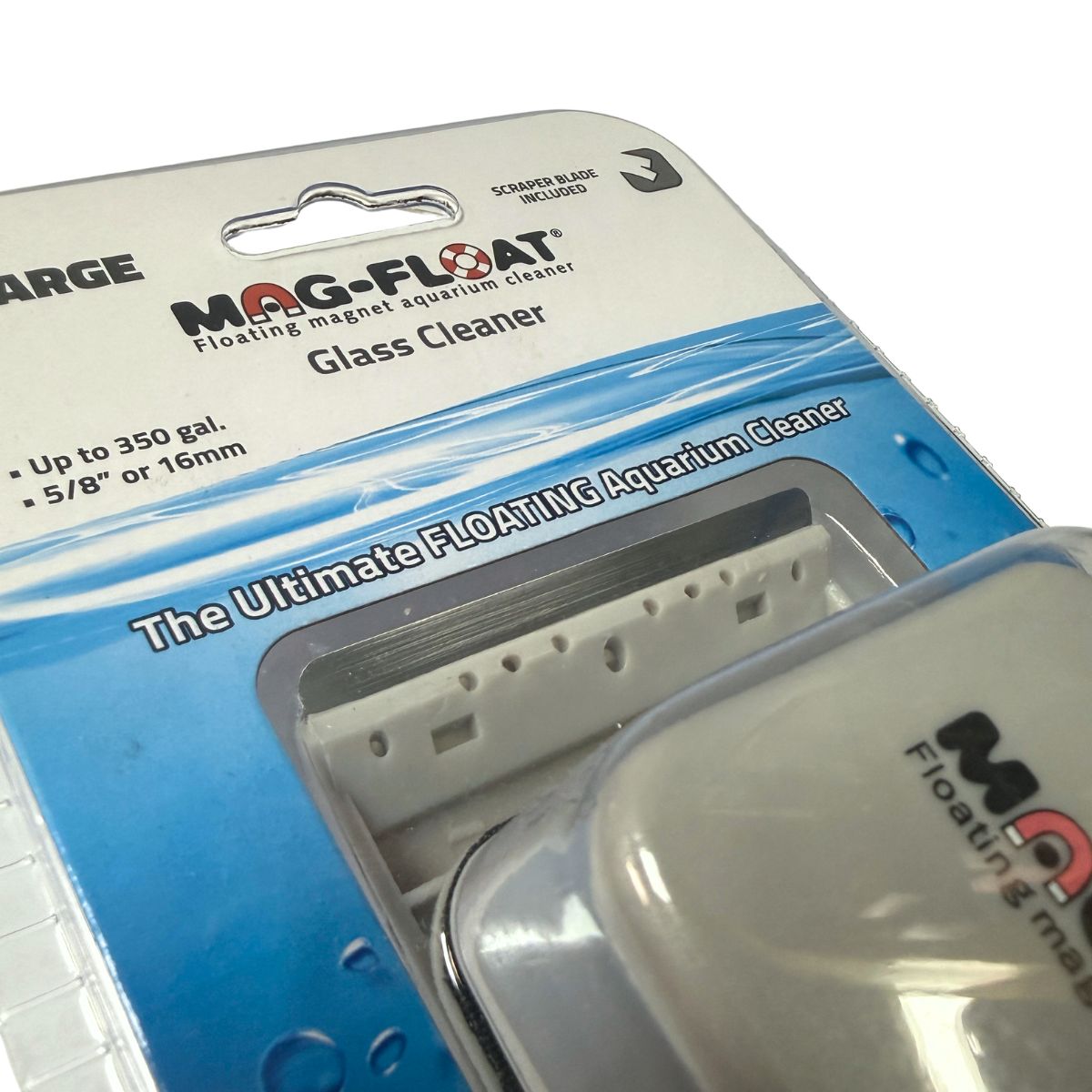 Mag-Float Cleaning Magnet (Large) alternate angle showing blade attachment 