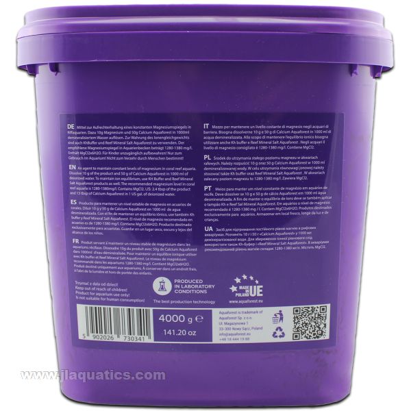 AquaForest Magnesium - 4KG specifications and dosing instructions