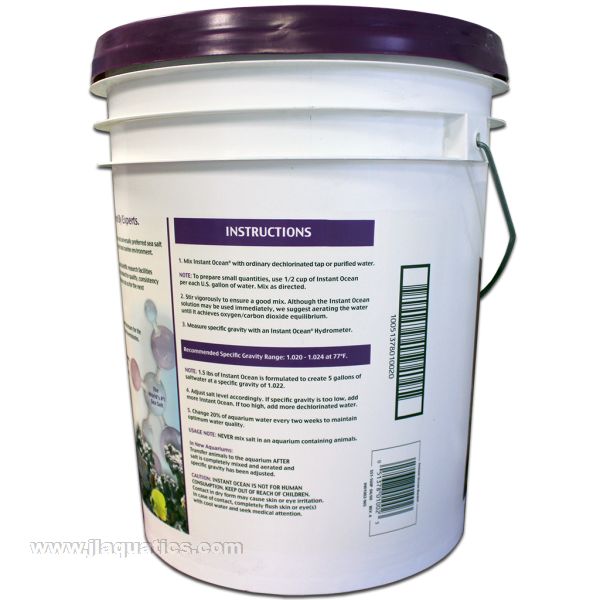 Instant Ocean Sea Salt - 160 Gallon Mix instructions for mixing instant ocean salt for your saltwater aquarium