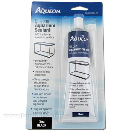 Aqueon Black Aquarium Silicone - 3 oz in retail packaging