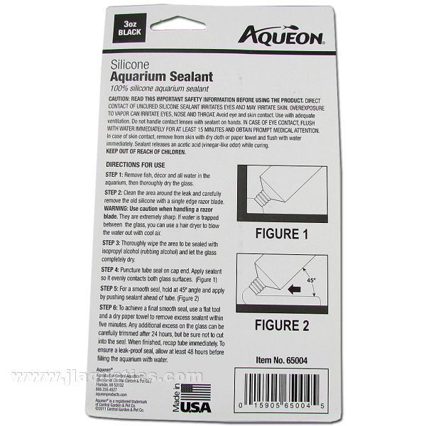 Aqueon Black Aquarium Silicone information and instructions for use.