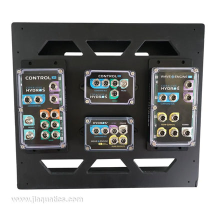 Coralvue Mini Black Aquarium Controller Board with controllers mounted on it.