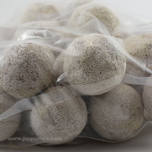 MarinePure Bio Filter Media Spheres - 2 Quart close-up of product in protective packaging 