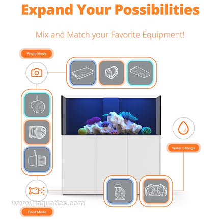 Neptune Apex MXM Control Module expansion module showing all items it can control in your home aquarium.