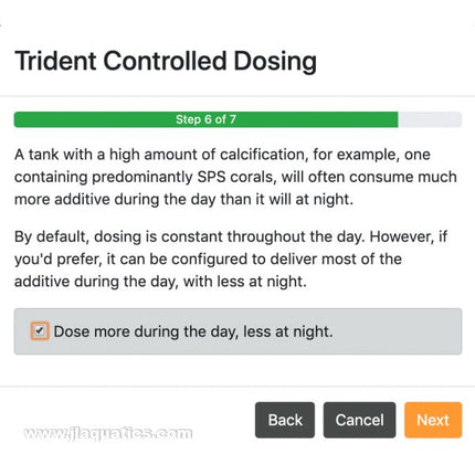 Neptune Systems Trident Testing System calibration and set-up screen