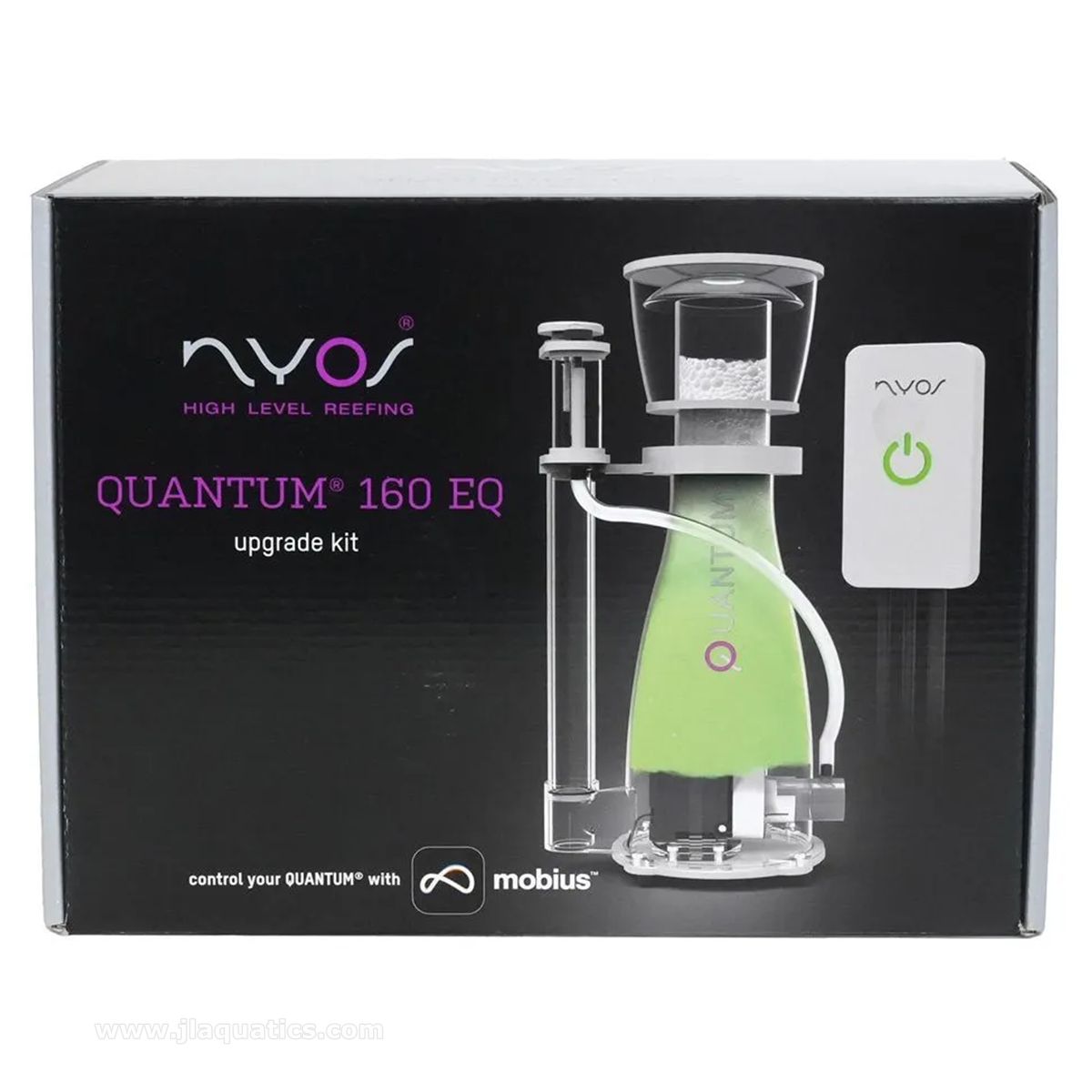 Nyos Quantum 160 EQ Upgrade Kit packaging; shows compatibility with mobius app