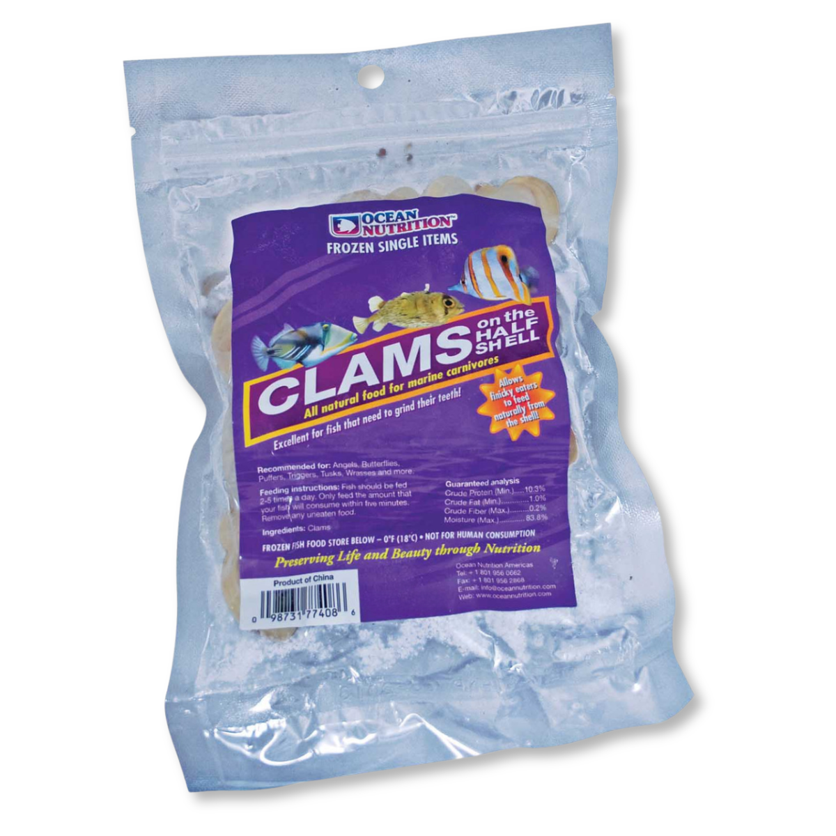 Ocean Nutrition Frozen Clams on the Half Shell (4 oz)