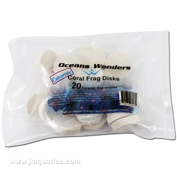 Buy Oceans Wonders Ceramic Coral Frag Disks (20 Piece) at www.jlaquatics.com