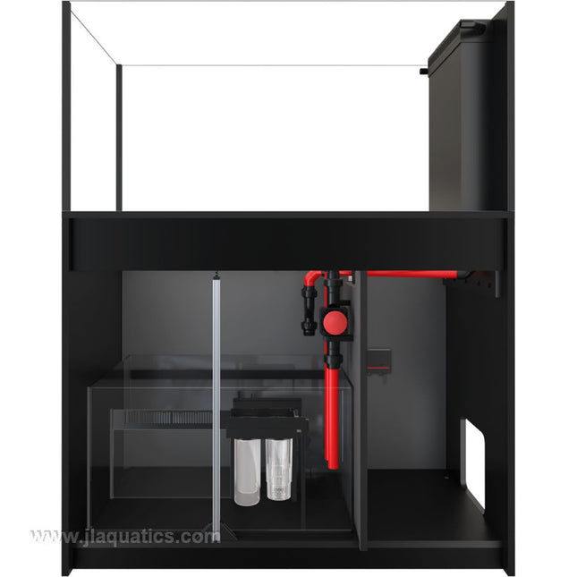 Red Sea Peninsula 500 G2+ Aquarium open cabinet showing sump set-up
