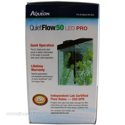 Aqueon Quiet Flow 50 Power Filter main features and warranty information of this aquarium power filter