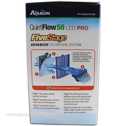 
Aqueon Quiet Flow 50 Power Filter five stage filtration system for freshwater aquariums