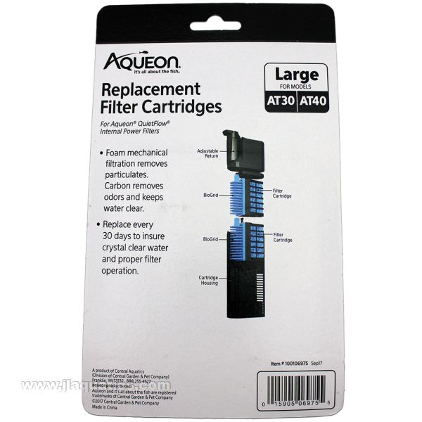 Aqueon Quiet Flow Internal Large Filter Cartridge  features and how to install in the freshwater aquarium water filter