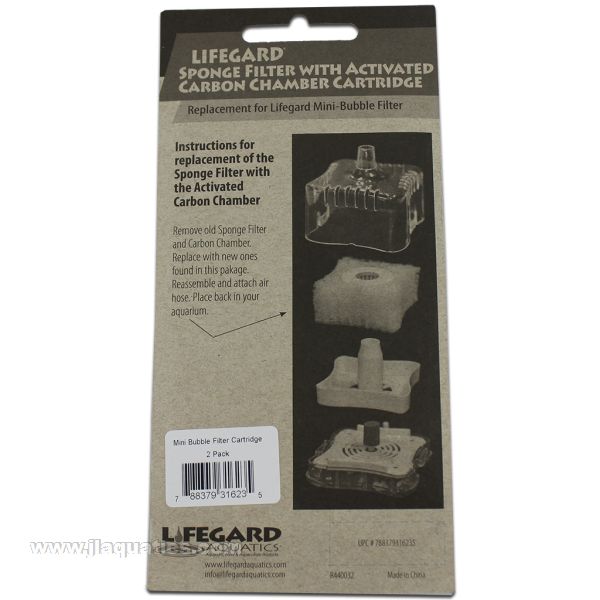 Lifegard Aquatics Mini Bubble Filter Cartridges (2 Pack)