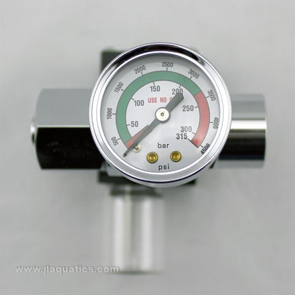 Pinpoint CO2 Regulator Kit front of gauge showing range of co2 measurement