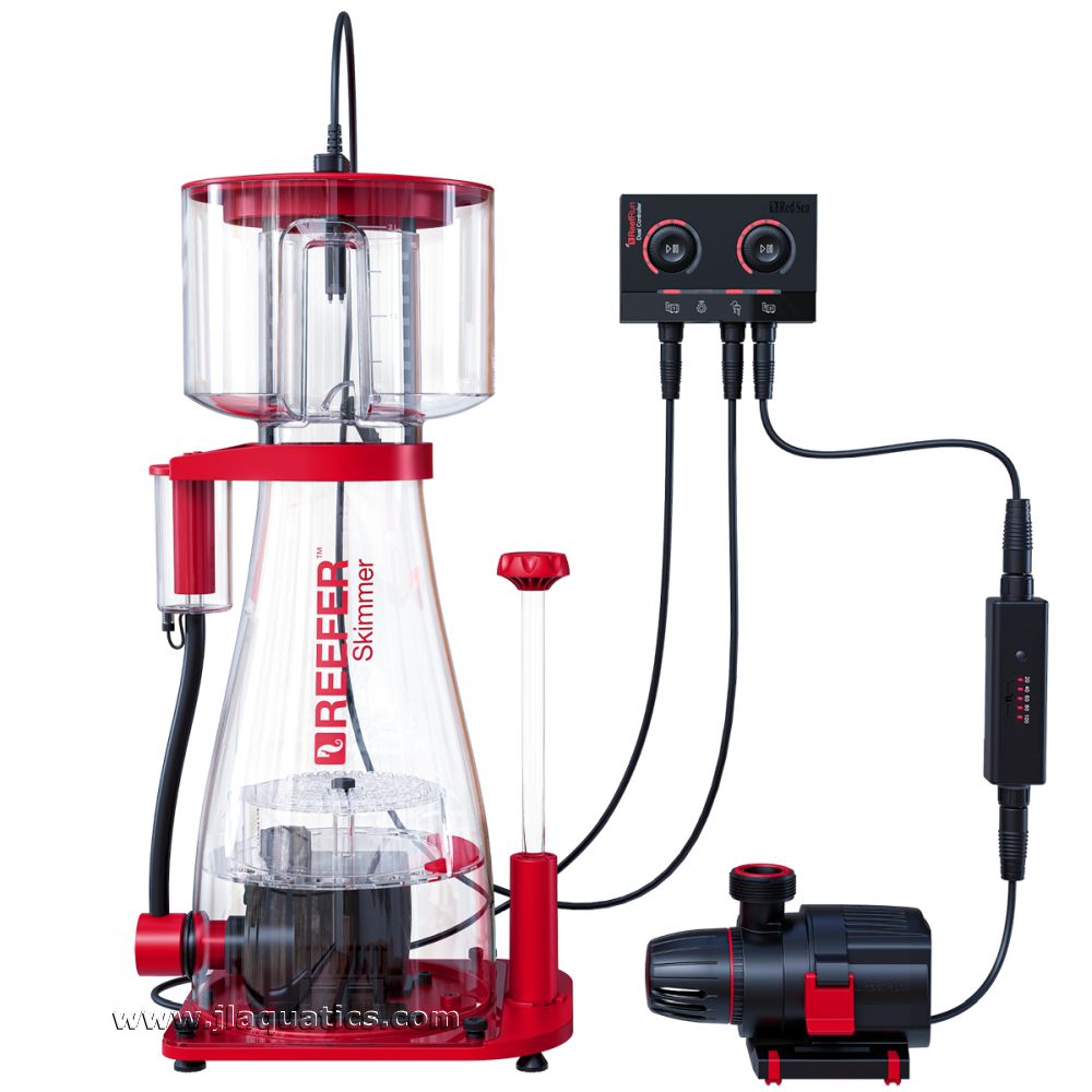 Red Sea ReefRun G2 4000 DC Pump shown with controller and protein skimmer