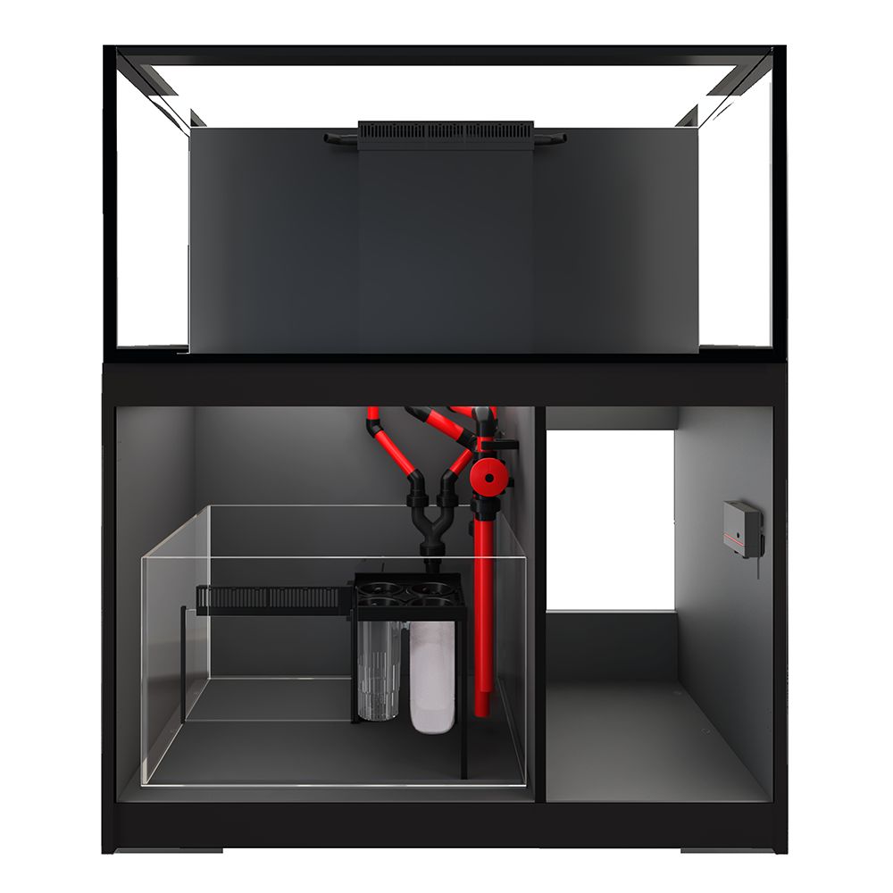 Red Sea Reefer 350 G3 - Black Cabinet without cabinet doors on showing sump set-up.