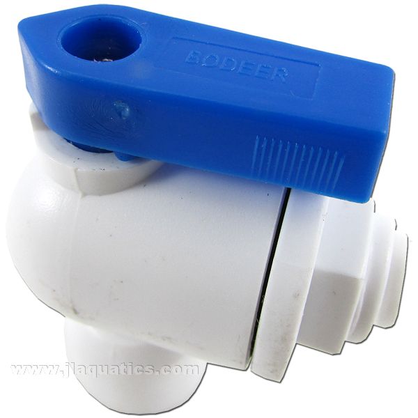 RO Elbow Ball Valve Fitting (1/4FPT x 1/4 Quick Connect)