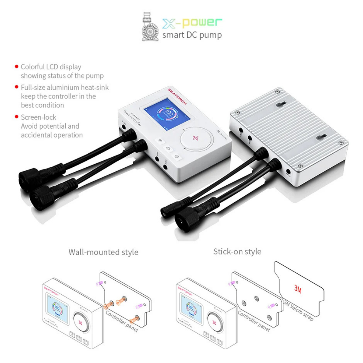 Seatorch X-Power Smart DC Pump - 4000 controller with LCD display and mounting options 