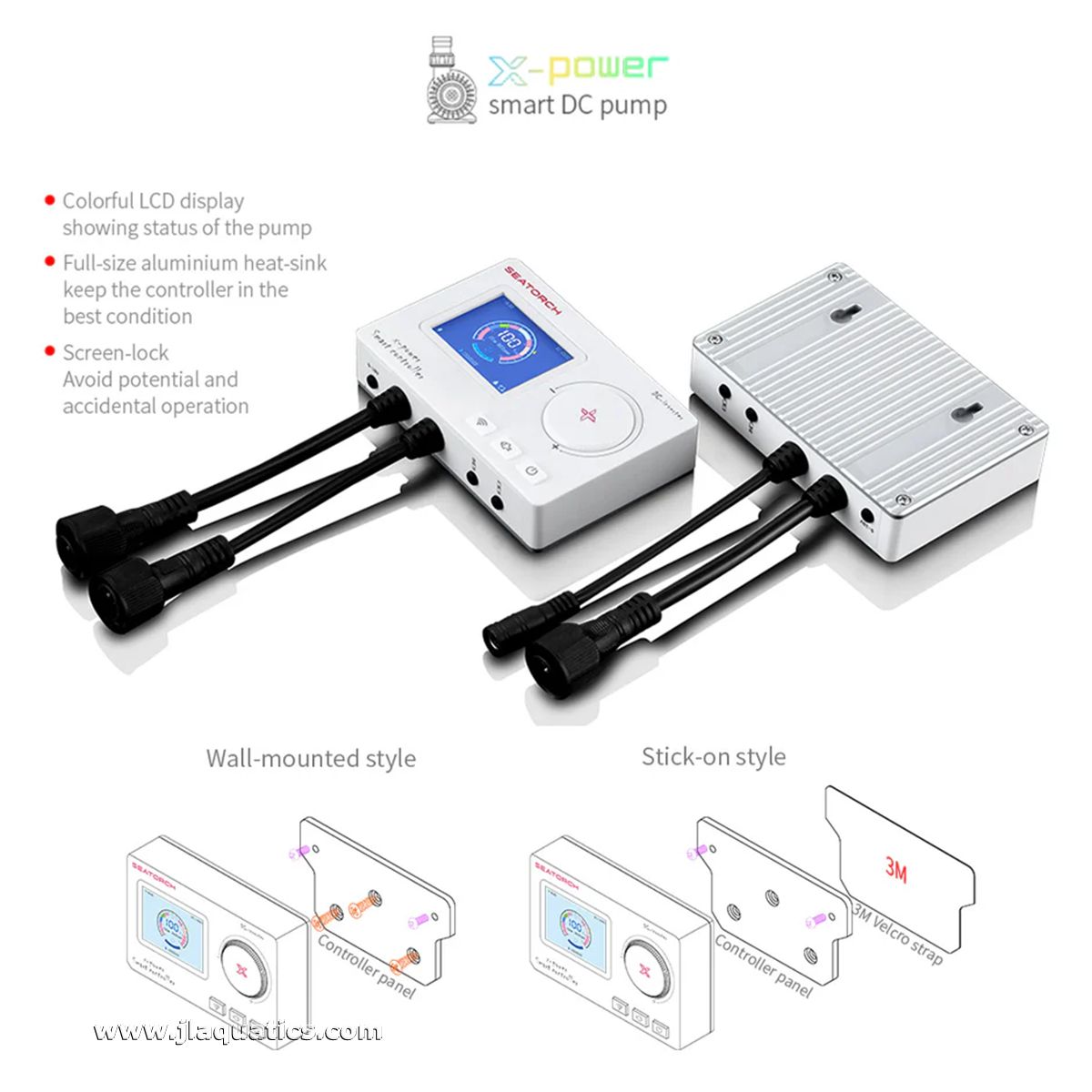 Seatorch X-Power Smart DC Pump controller and display, wall-mounted or stick-on style