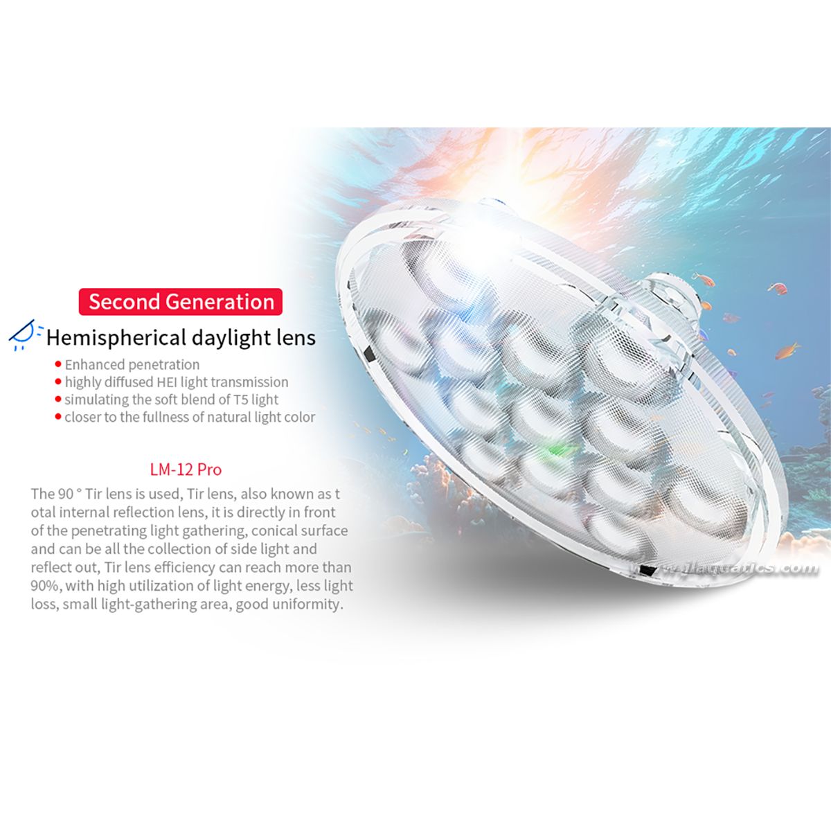 The daylight lens on the Seatorch LM-12 Pro LED Light