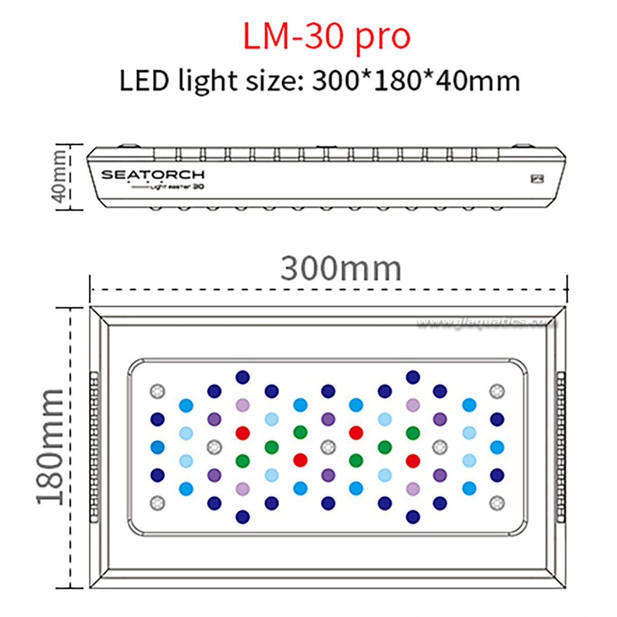 Seatorch LM-30 Pro LED Light dimensions