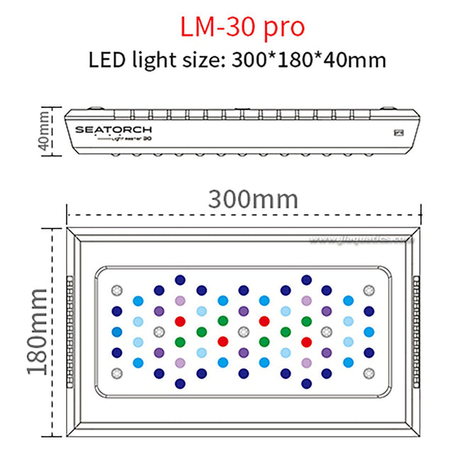 Seatorch LM-30 Pro LED Light dimensions