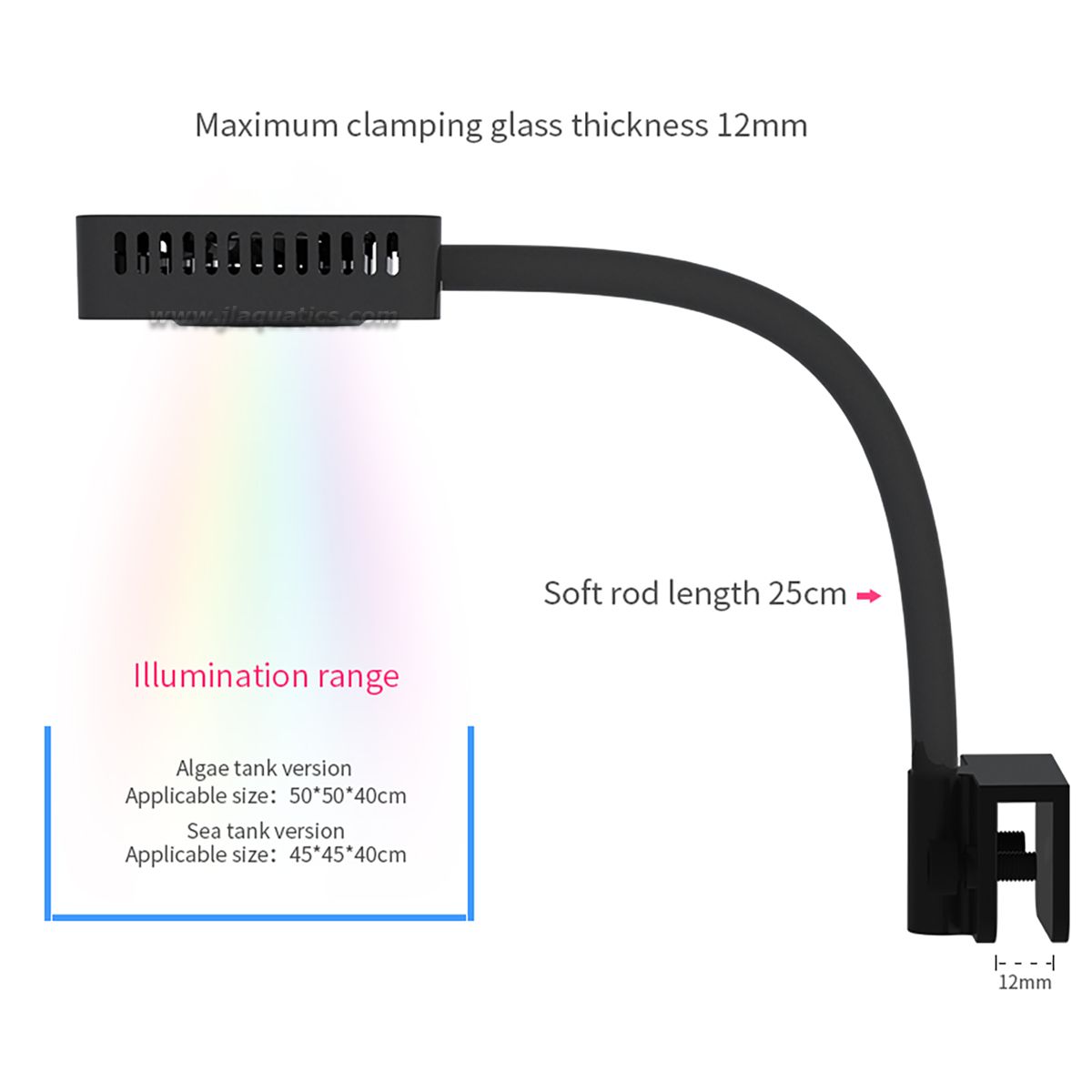 Seatorch Mini Color LED MC95 - White comes complete with a gooseneck bracket