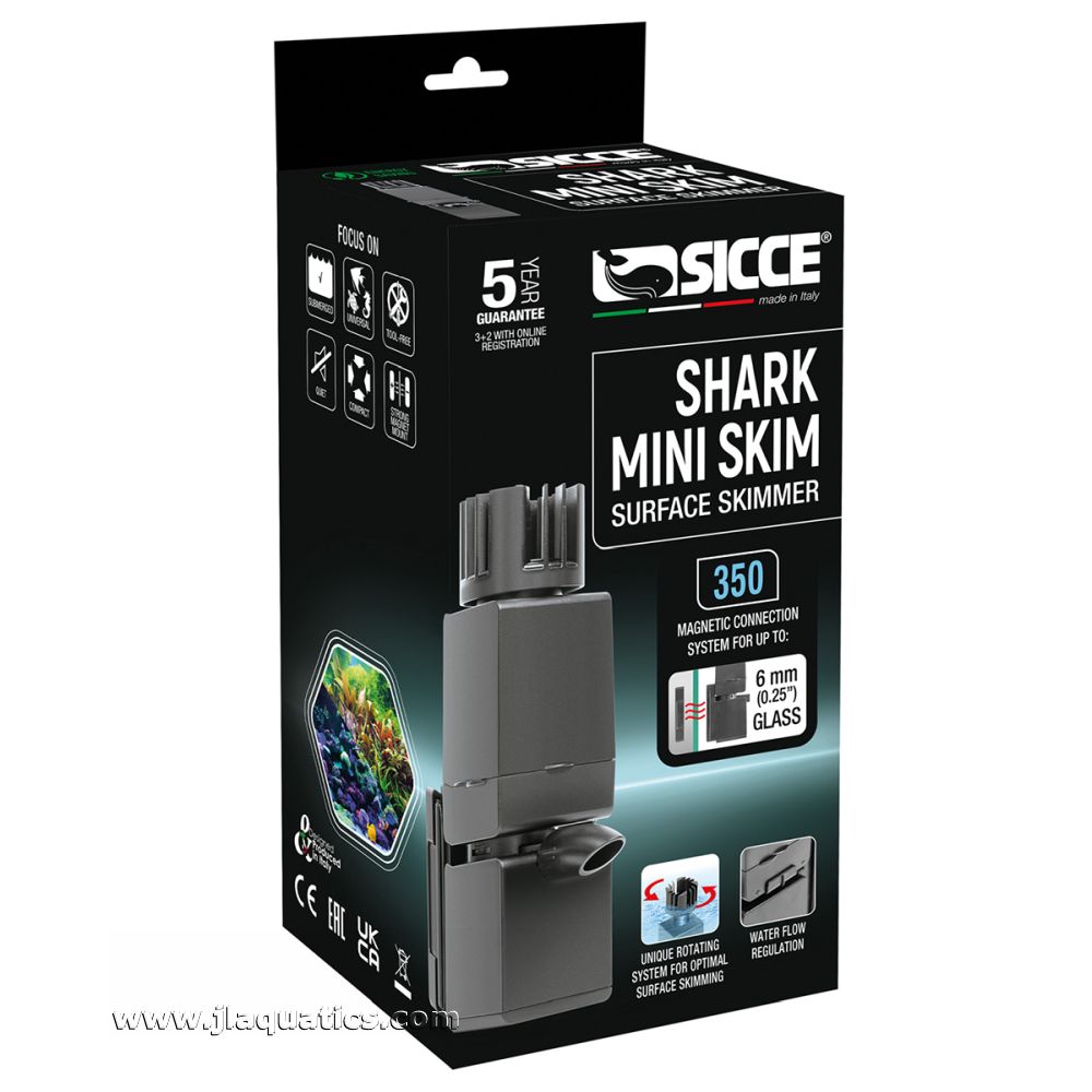 Packaging of the Sicce Shark Mini Skim 350 Surface Skimmer