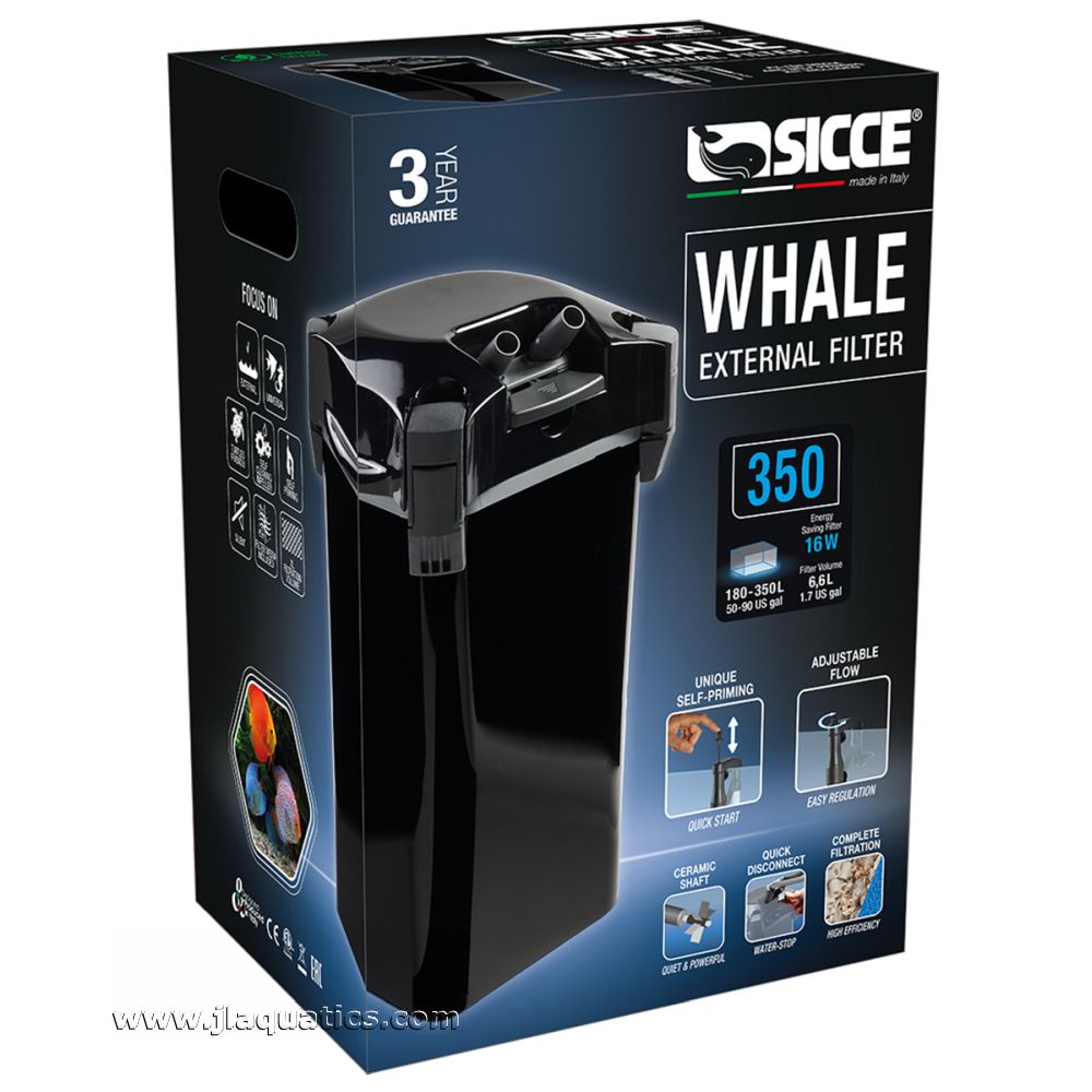 Packaging of the Sicce Whale 350 Canister Filter