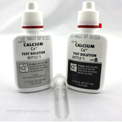 API Calcium Test Kit close-up of reagents for testing calcium in reef tanks