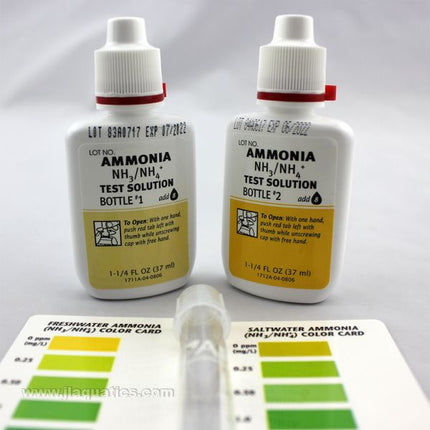 API Ammonia Test Kit close-up of reagents for testing ammonia in aquariums