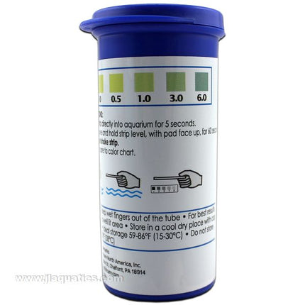 API Ammonia Test Strips color chart when testing ammonia in freshwater aquariums