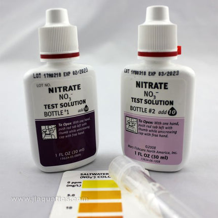 API Nitrate Test Kit close-up of reagents for testing nitrate in home aquariums