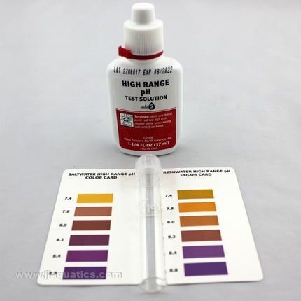 API High Range pH (Marine) Test Kit contents of package for testing marine aquarium pH levels