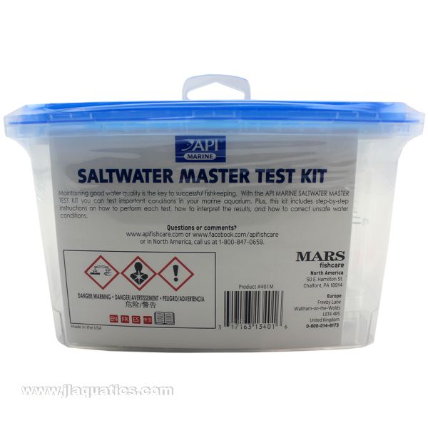 API Saltwater Master Test Kit contents of basic saltwater test kit package for marine aquariums