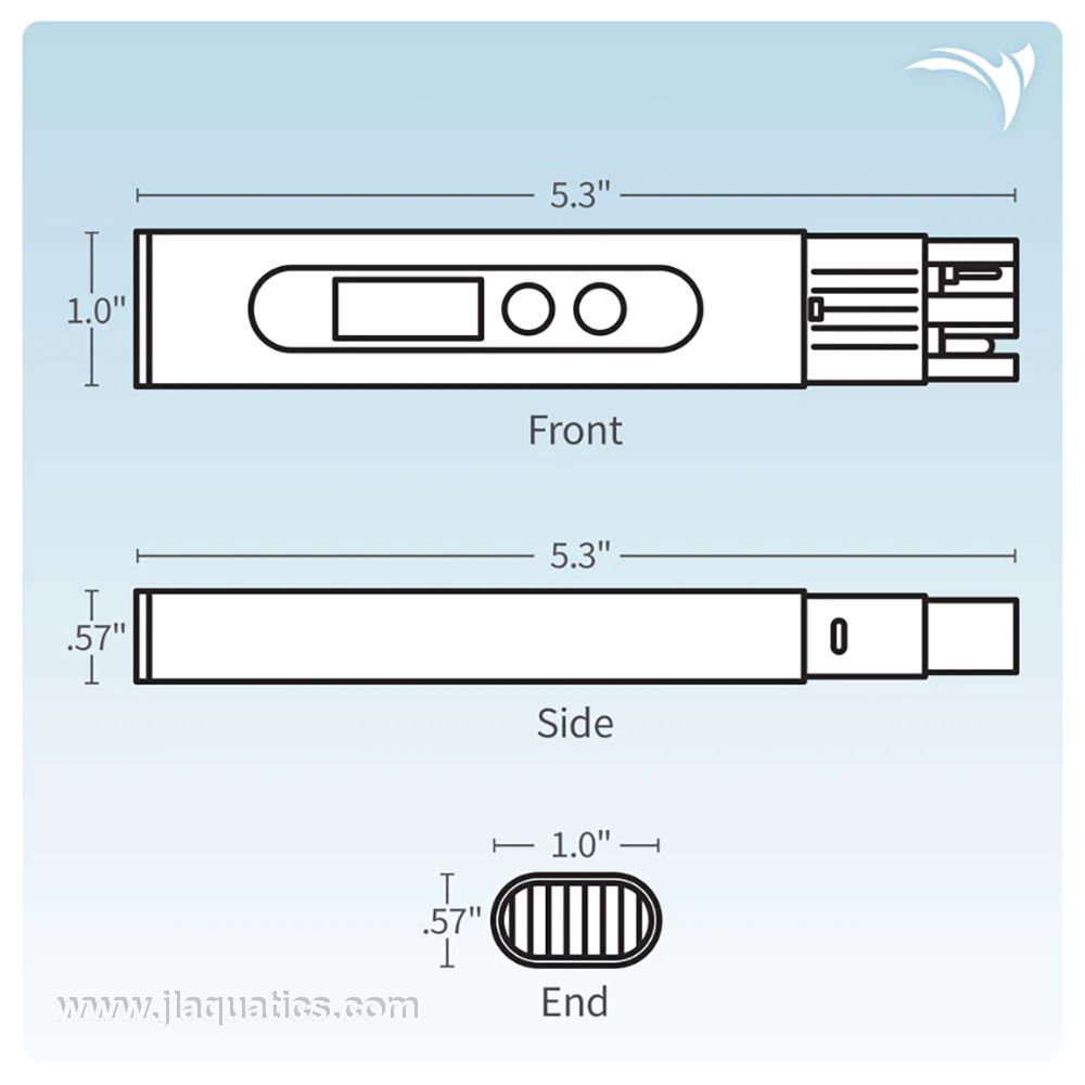 Aquatic Life TDS Tester Pen dimensions