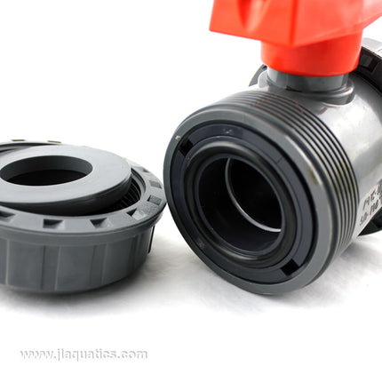 1.5 Inch True Union PVC Ball Valve partially assembled