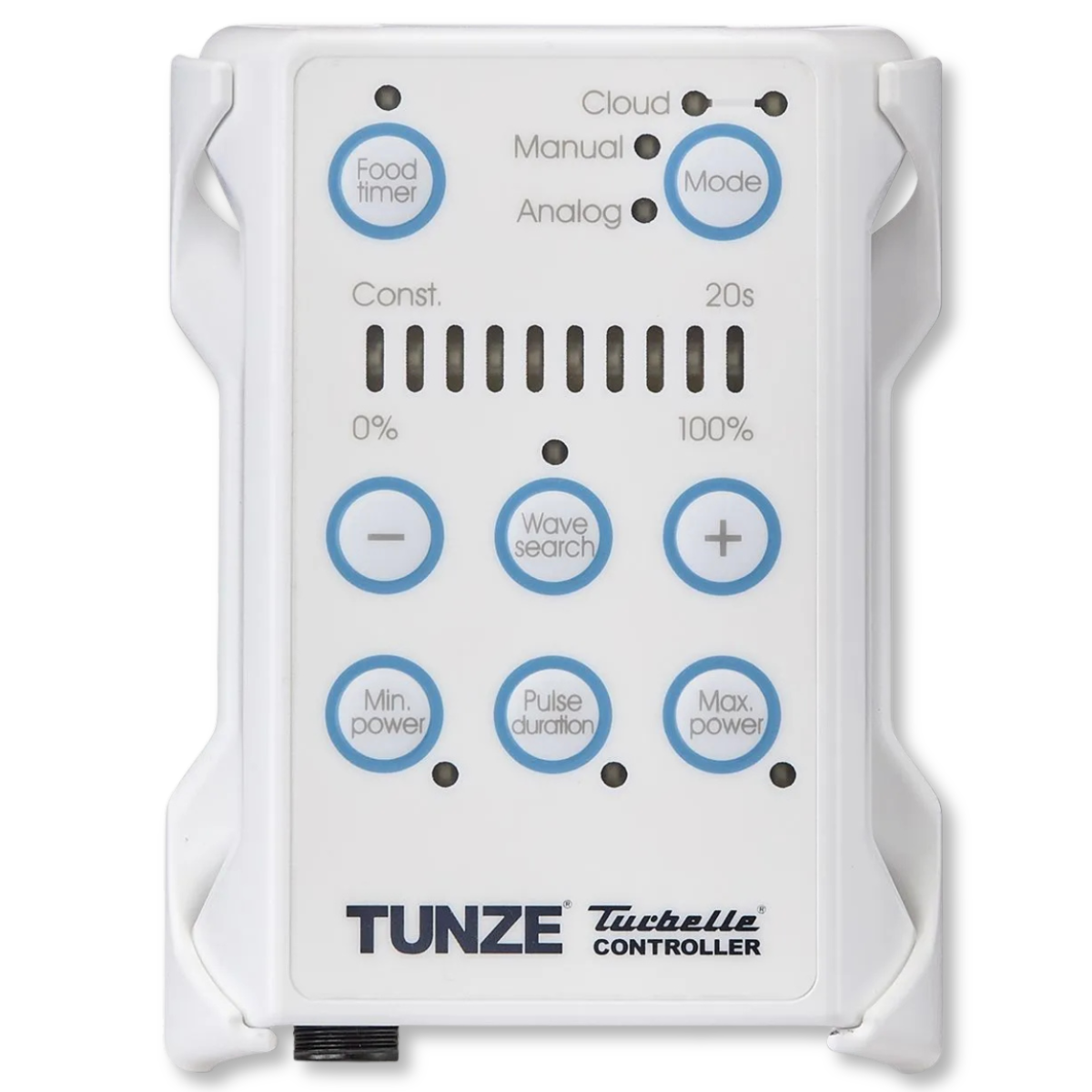Tunze Turbelle Nanostream 6075 Pump - Hub Edition controller features timer, mode, power, wave, and pulse. 