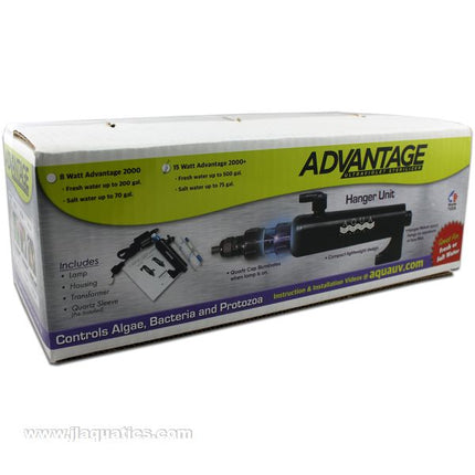 Aqua UV Advantage 2000+ Hanger 15W UV Sterilizer in retail packaging