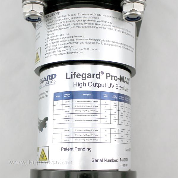Lifegard Pro-Max UV Sterilizer - 25 Watt | JLAquatics Canada – J&L