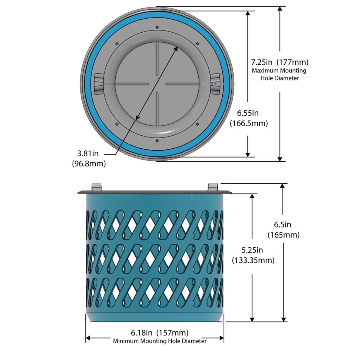 Vivid Creative NOSOK Filter Sock Replacement - 7 Inch dimensions and mounting compatibility