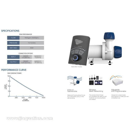 Ecotech Vectra S2 Water Pump flow chart