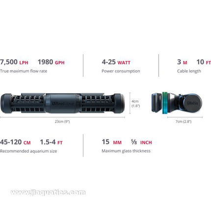 Red Sea ReefWave 25 Pump specifications and dimensions