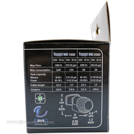 Sicce Voyager 1000 Pump comparison of features with Voyager 2000