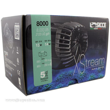 Sicce XStream 8000 retail packaging of water pump